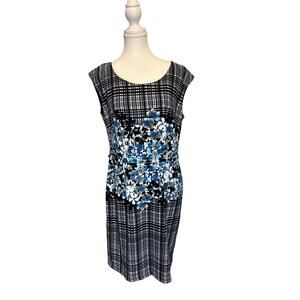 New York & Co. | Black/Blue/White Sheath Dress | 12
